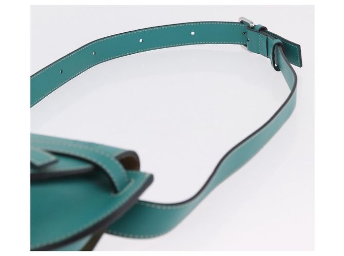 LOEWE Mini Gate Bag Borsa a Tracolla in Pelle Verde Argento Auth ka6387M - vista 14