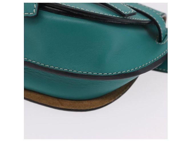 LOEWE Mini Gate Bag Borsa a Tracolla in Pelle Verde Argento Auth ka6387M - vista 19
