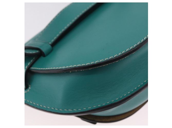 LOEWE Mini Gate Bag Borsa a Tracolla in Pelle Verde Argento Auth ka6387M - vista 20