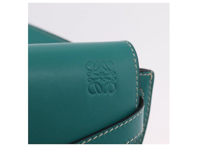 LOEWE Mini Gate Bag Borsa a Tracolla in Pelle Verde Argento Auth ka6387M - vista 23