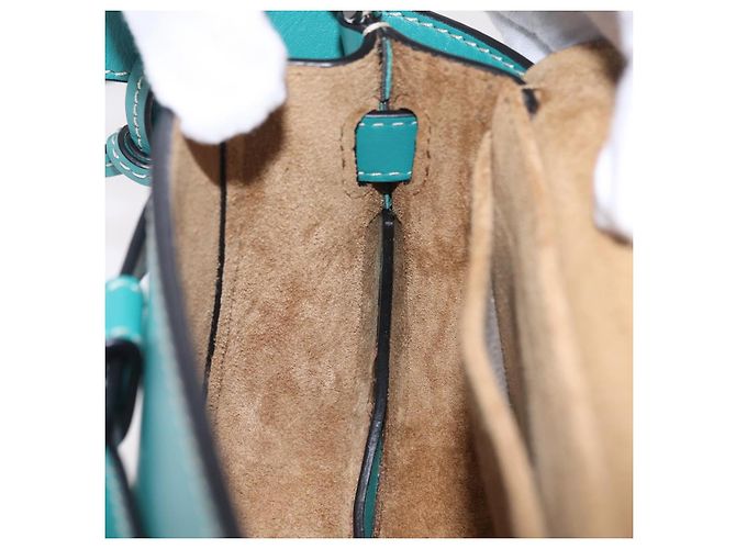 LOEWE Mini Gate Bag Borsa a Tracolla in Pelle Verde Argento Auth ka6387M - vista 28