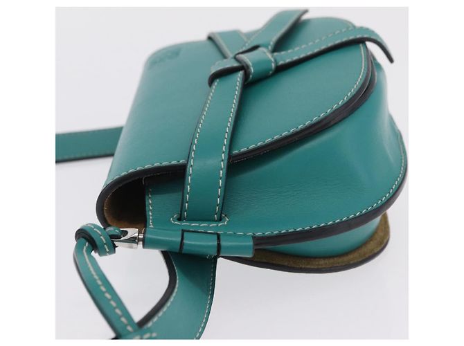 LOEWE Mini Gate Bag Borsa a Tracolla in Pelle Verde Argento Auth ka6387M - vista 4