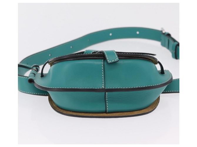 LOEWE Mini Gate Bag Borsa a Tracolla in Pelle Verde Argento Auth ka6387M - vista 5