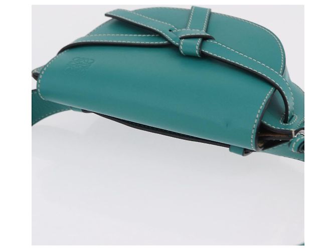 LOEWE Mini Gate Bag Borsa a Tracolla in Pelle Verde Argento Auth ka6387M - vista 6
