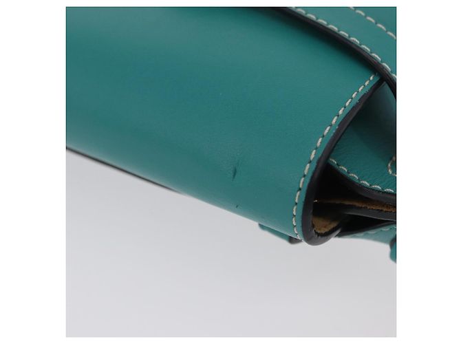 LOEWE Mini Gate Bag Borsa a Tracolla in Pelle Verde Argento Auth ka6387M - vista 7