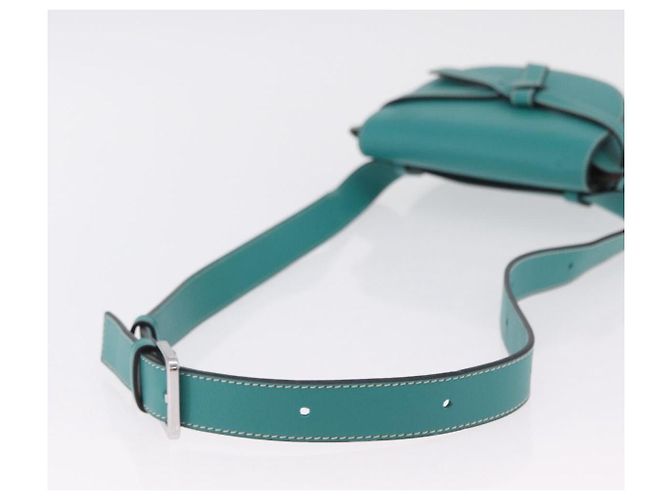 LOEWE Mini Gate Bag Borsa a Tracolla in Pelle Verde Argento Auth ka6387M - vista 8