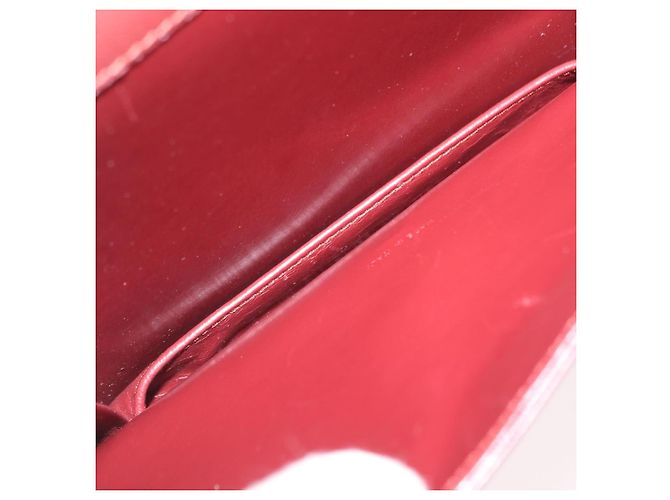Borsa a tracolla CARTIER Must Line Pelle Bordeaux Gold Auth ka6344 D'oro Bordò - vista 20