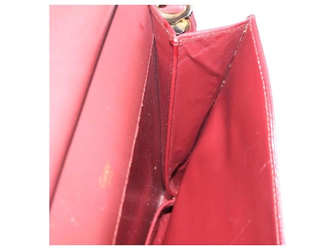 Borsa a tracolla CARTIER Must Line Pelle Bordeaux Gold Auth ka6344 D'oro Bordò - vista 21