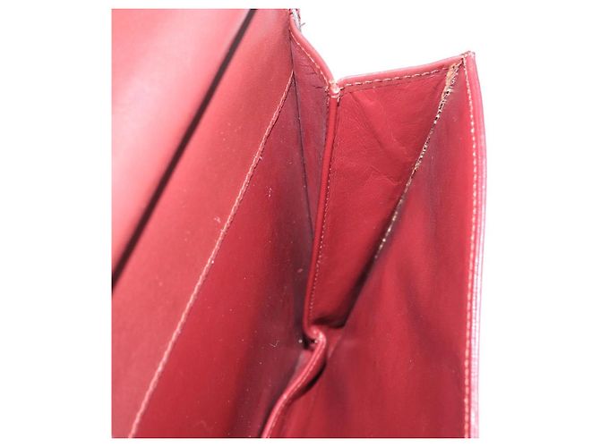 Borsa a tracolla CARTIER Must Line Pelle Bordeaux Gold Auth ka6344 D'oro Bordò - vista 26