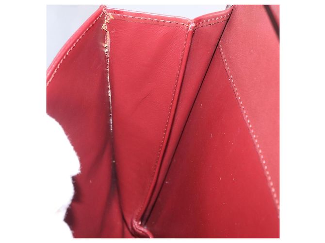 Borsa a tracolla CARTIER Must Line Pelle Bordeaux Gold Auth ka6344 D'oro Bordò - vista 27