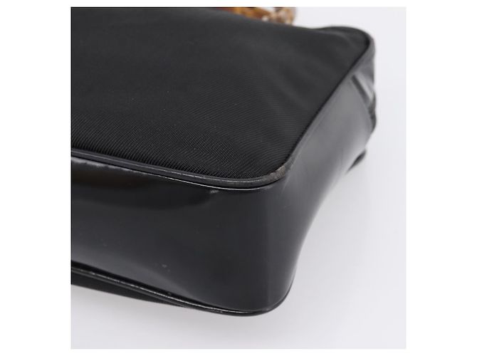 Borsa a mano GUCCI Bamboo Nylon Nero Argento 000 2040 0538 Auth ep16022 - vista 10