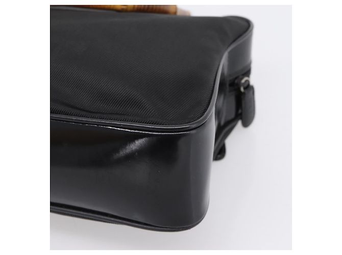 Borsa a mano GUCCI Bamboo Nylon Nero Argento 000 2040 0538 Auth ep16022 - vista 12