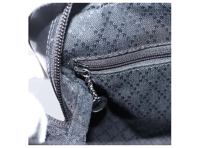 Borsa a mano GUCCI Bamboo Nylon Nero Argento 000 2040 0538 Auth ep16022 - vista 19