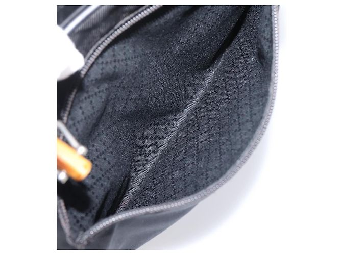 Borsa a mano GUCCI Bamboo Nylon Nero Argento 000 2040 0538 Auth ep16022 - vista 22