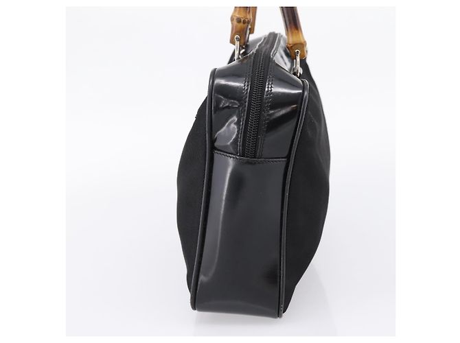 Borsa a mano GUCCI Bamboo Nylon Nero Argento 000 2040 0538 Auth ep16022 - vista 5