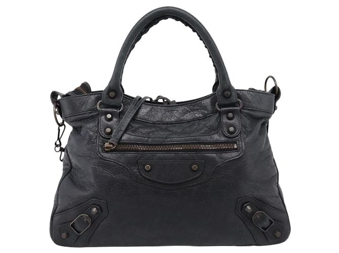 Borsa a mano Balenciaga The Town in pelle 2way Nera 240579 Auth mr2969SAM Nero - vista 13
