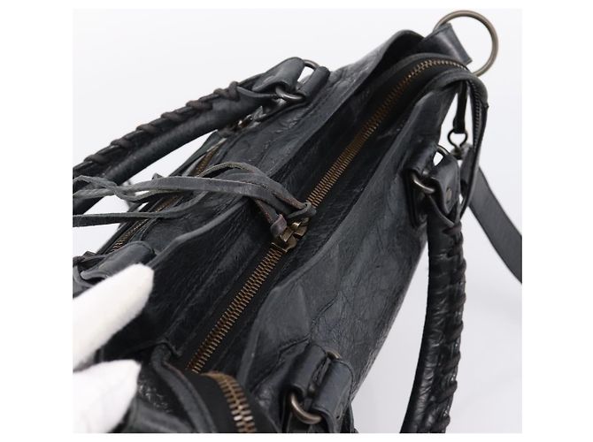 Borsa a mano Balenciaga The Town in pelle 2way Nera 240579 Auth mr2969SAM Nero - vista 6