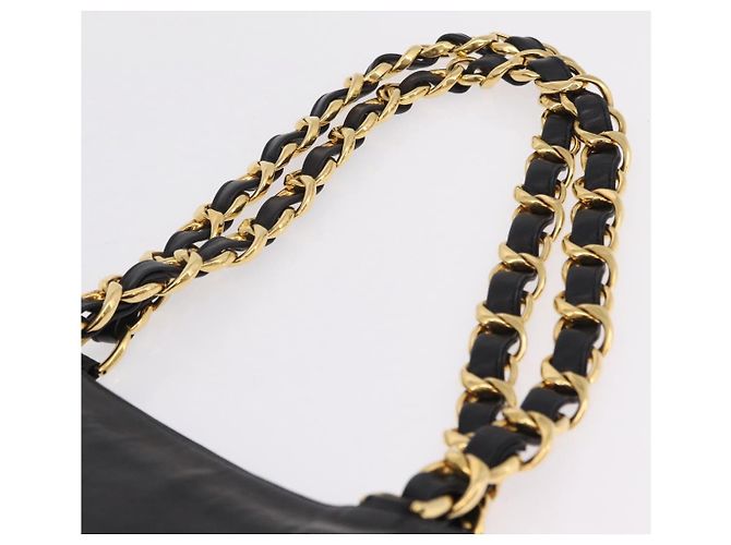 CHANEL Chain Big COCO Mark Tote Bag aus Lammleder Schwarz Gold CC Auth BA15804V Golden - Ansicht 10