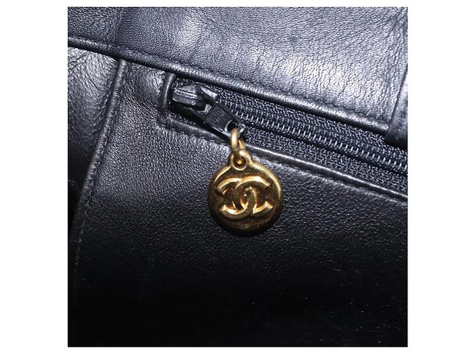 CHANEL Chain Big COCO Mark Tote Bag aus Lammleder Schwarz Gold CC Auth BA15804V Golden - Ansicht 21