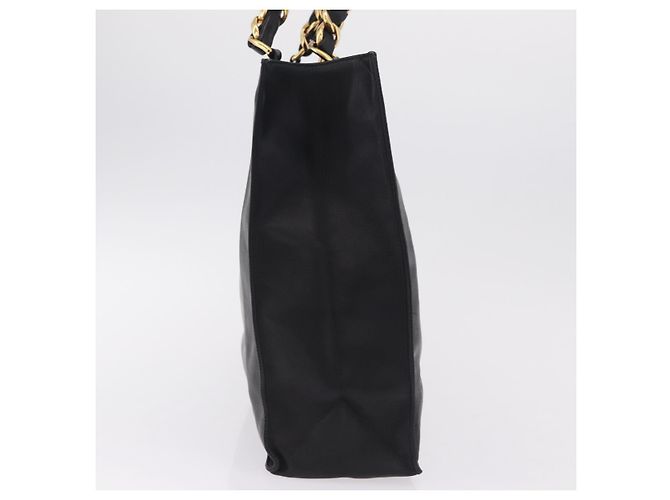 CHANEL Chain Big COCO Mark Tote Bag aus Lammleder Schwarz Gold CC Auth BA15804V Golden - Ansicht 7