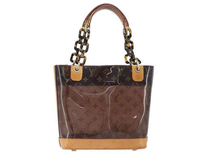 Borsa LOUIS VUITTON Monogram Vinyl Cabas Amble PM Brown M92502 LV Auth ep15927 Marrone - vista 13