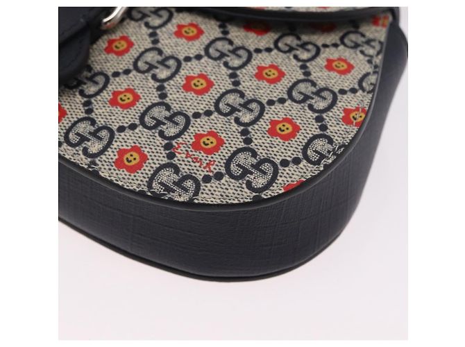 Marsupio bambini GUCCI GG Supreme PVC Sherry Line Navy 835822 Auth 206329M - vista 11