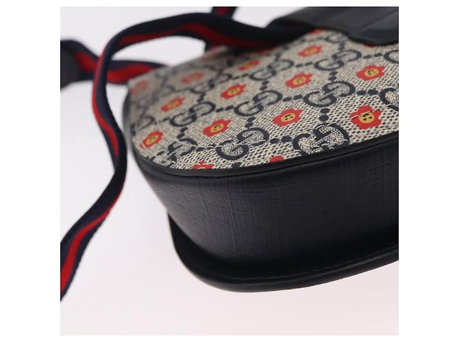 Marsupio bambini GUCCI GG Supreme PVC Sherry Line Navy 835822 Auth 206329M - vista 12