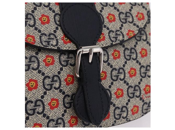 Marsupio bambini GUCCI GG Supreme PVC Sherry Line Navy 835822 Auth 206329M - vista 14
