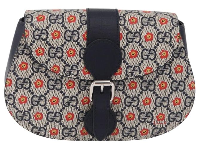 Marsupio bambini GUCCI GG Supreme PVC Sherry Line Navy 835822 Auth 206329M - vista 2