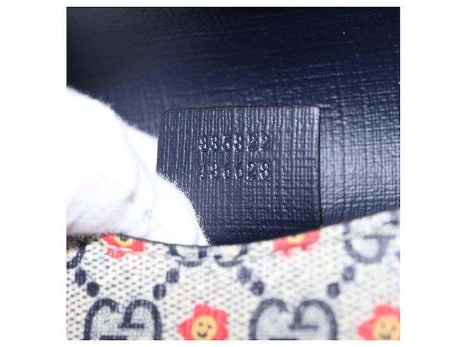 Marsupio bambini GUCCI GG Supreme PVC Sherry Line Navy 835822 Auth 206329M - vista 22