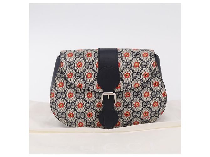 Marsupio bambini GUCCI GG Supreme PVC Sherry Line Navy 835822 Auth 206329M - vista 24