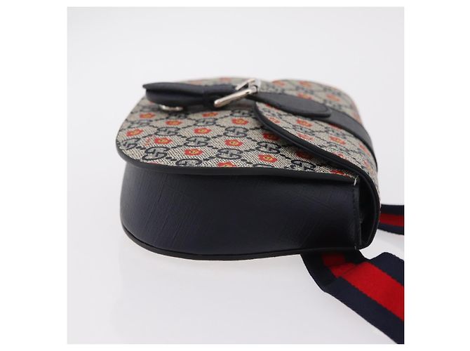 Marsupio bambini GUCCI GG Supreme PVC Sherry Line Navy 835822 Auth 206329M - vista 4