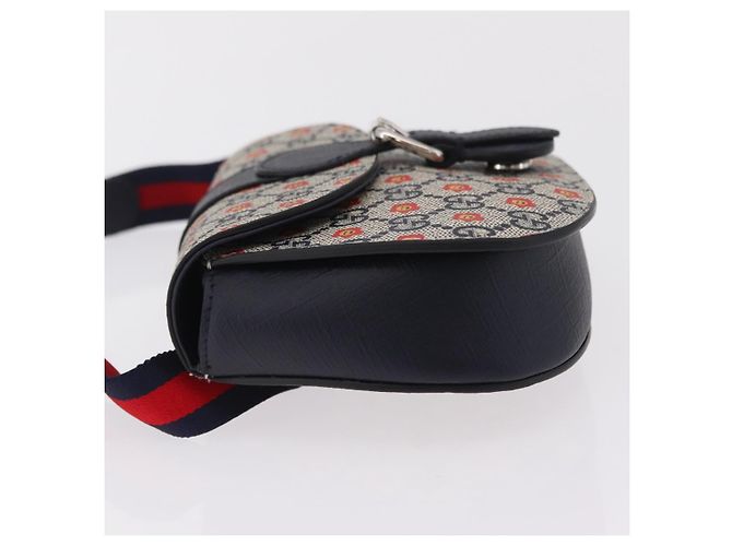 Marsupio bambini GUCCI GG Supreme PVC Sherry Line Navy 835822 Auth 206329M - vista 5