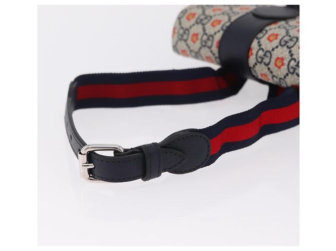 Marsupio bambini GUCCI GG Supreme PVC Sherry Line Navy 835822 Auth 206329M - vista 7