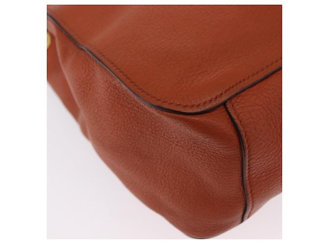 Borsa a mano Miu Miu in pelle 2way Orange Gold Auth 206335A D'oro Arancione - vista 17