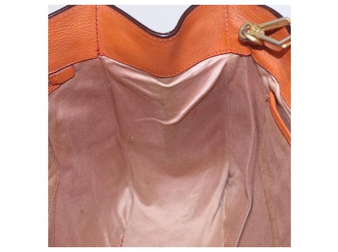 Borsa a mano Miu Miu in pelle 2way Orange Gold Auth 206335A D'oro Arancione - vista 23