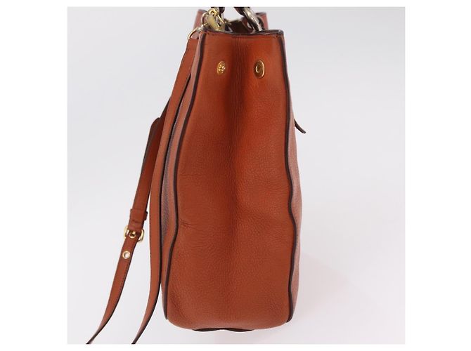 Borsa a mano Miu Miu in pelle 2way Orange Gold Auth 206335A D'oro Arancione - vista 3