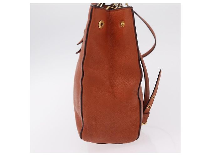 Borsa a mano Miu Miu in pelle 2way Orange Gold Auth 206335A D'oro Arancione - vista 4