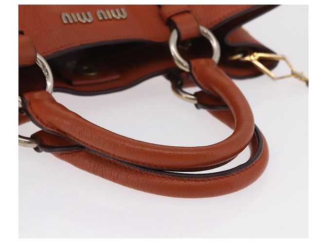Borsa a mano Miu Miu in pelle 2way Orange Gold Auth 206335A D'oro Arancione - vista 7