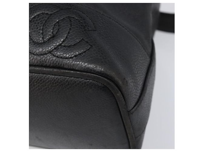 Borsa a Tracolla CHANEL Triple COCO Mark Pelle Caviar Nero Oro CC Auth 206050V D'oro - vista 11