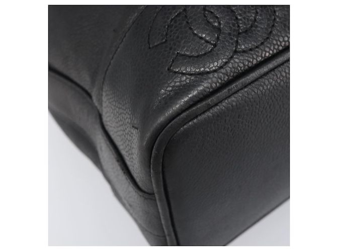 Borsa a Tracolla CHANEL Triple COCO Mark Pelle Caviar Nero Oro CC Auth 206050V D'oro - vista 12