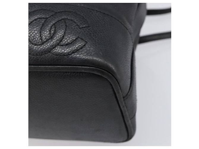 Borsa a Tracolla CHANEL Triple COCO Mark Pelle Caviar Nero Oro CC Auth 206050V D'oro - vista 13