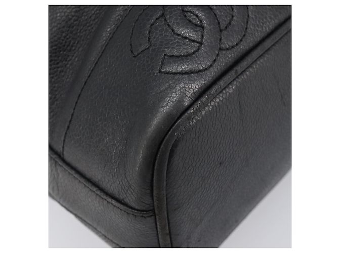 Borsa a Tracolla CHANEL Triple COCO Mark Pelle Caviar Nero Oro CC Auth 206050V D'oro - vista 14
