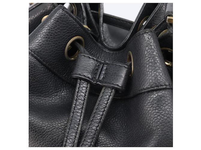 Borsa a Tracolla CHANEL Triple COCO Mark Pelle Caviar Nero Oro CC Auth 206050V D'oro - vista 16