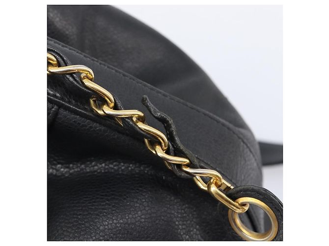 Borsa a Tracolla CHANEL Triple COCO Mark Pelle Caviar Nero Oro CC Auth 206050V D'oro - vista 17