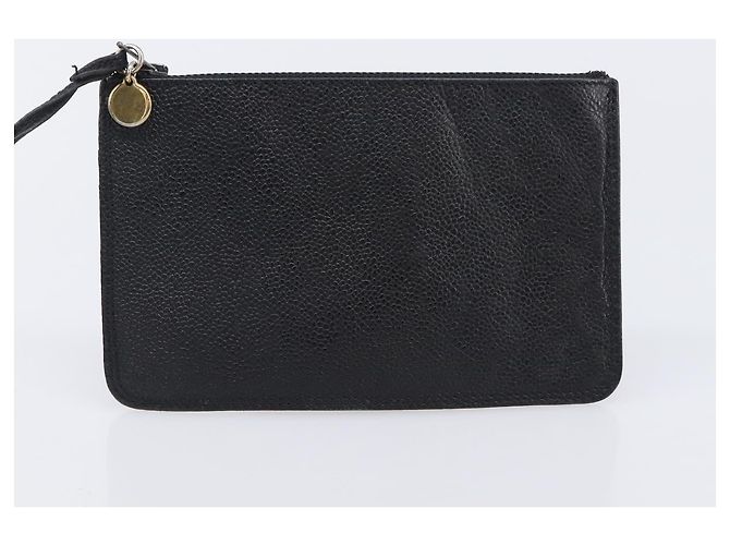 Borsa a Tracolla CHANEL Triple COCO Mark Pelle Caviar Nero Oro CC Auth 206050V D'oro - vista 23