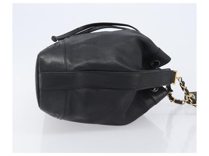 Borsa a Tracolla CHANEL Triple COCO Mark Pelle Caviar Nero Oro CC Auth 206050V D'oro - vista 4