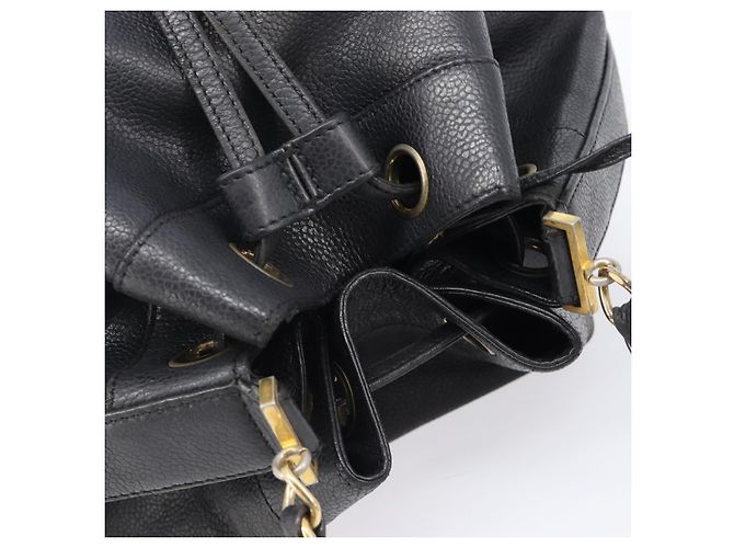 Borsa a Tracolla CHANEL Triple COCO Mark Pelle Caviar Nero Oro CC Auth 206050V D'oro - vista 6