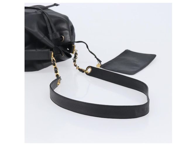 Borsa a Tracolla CHANEL Triple COCO Mark Pelle Caviar Nero Oro CC Auth 206050V D'oro - vista 7