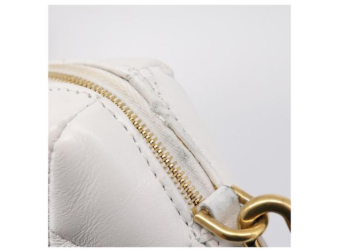 BALENCIAGA Camera Bag Borsa a Tracolla Pelle White Gold 600325 Auth ep16124A Bianco D'oro - vista 10